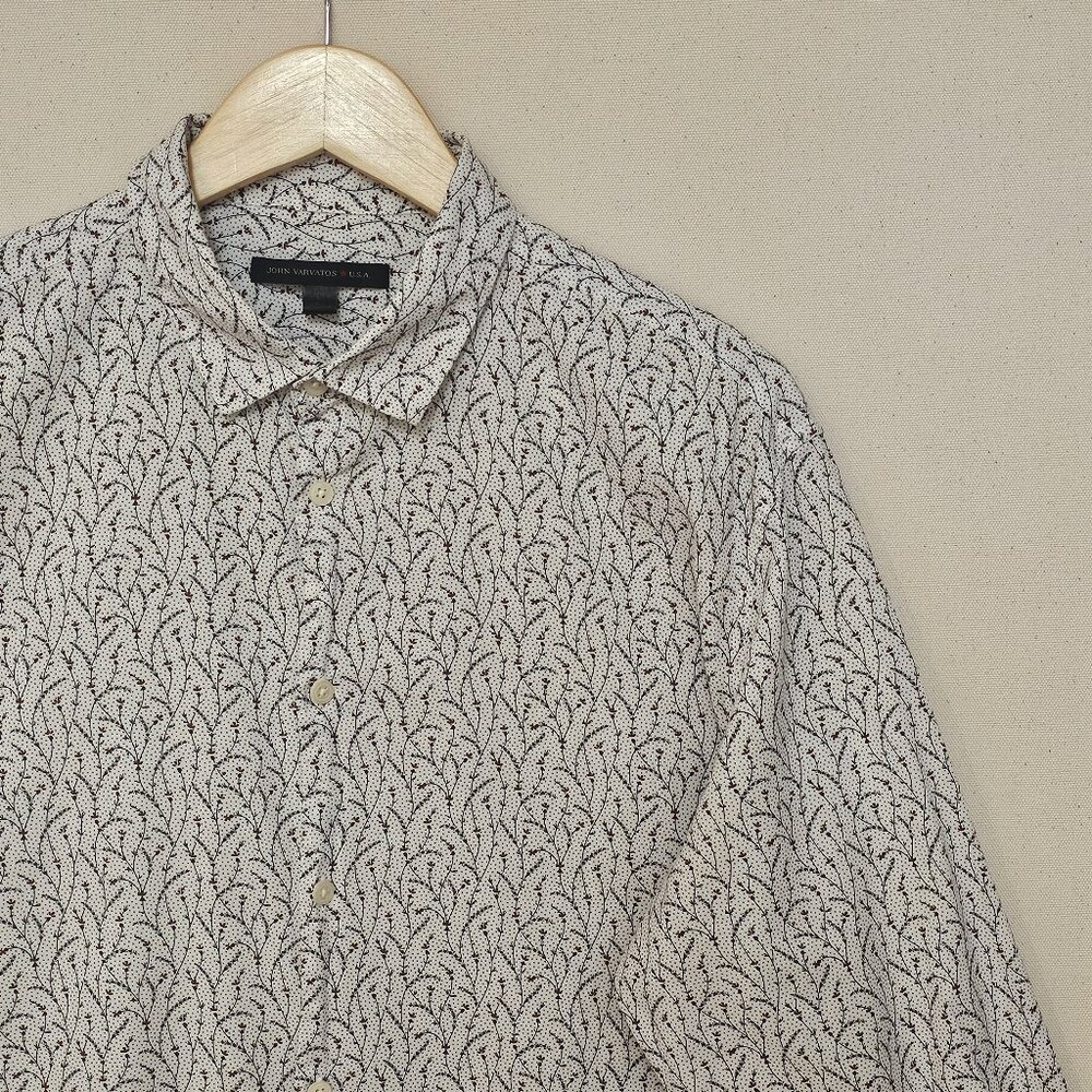 John Varvatos USA Floral Print Button Down L